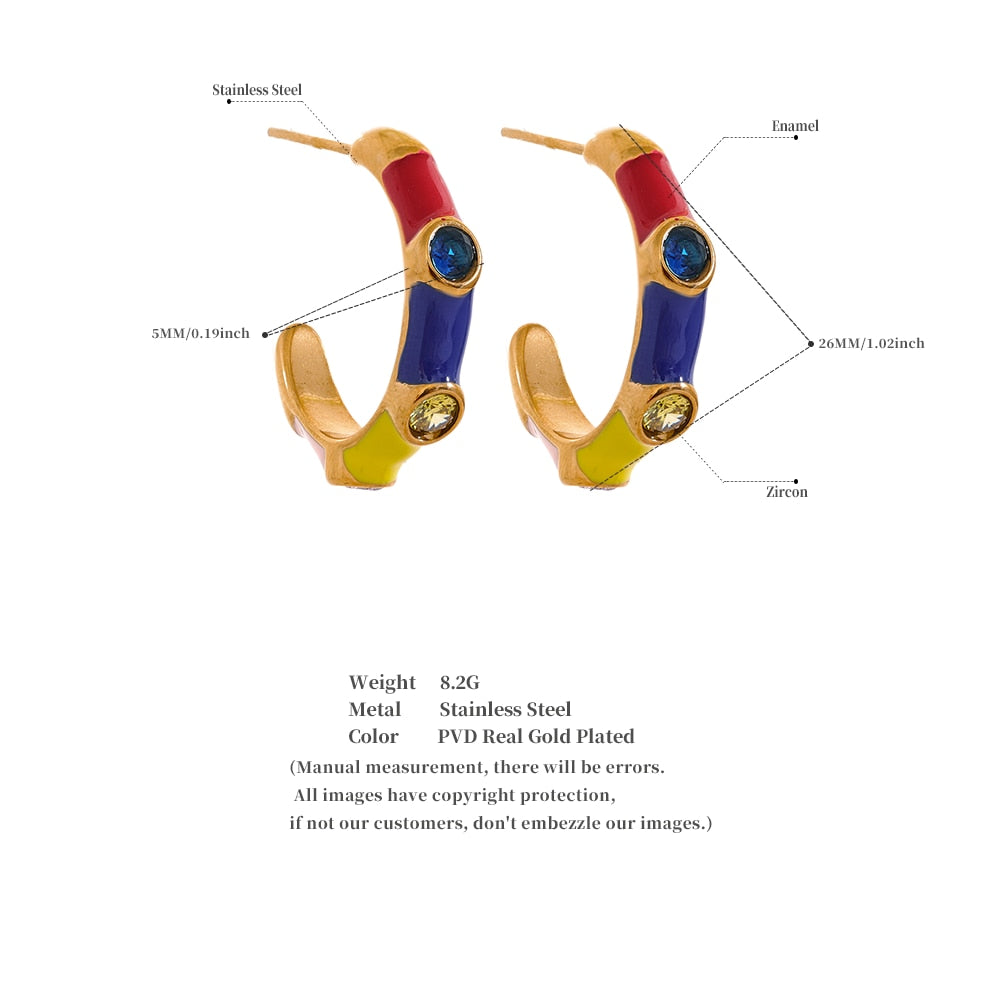 C SHAPE HOOP EARRING