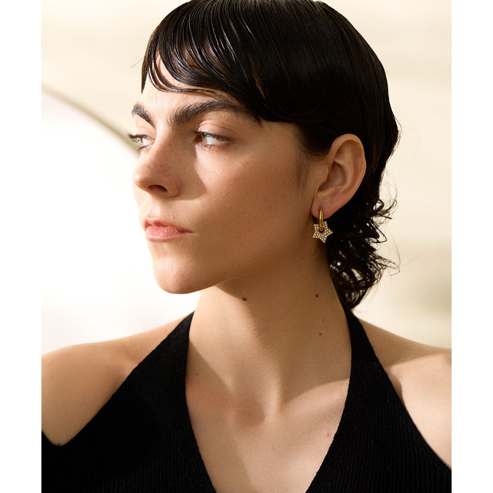 STAR HOOP EARRING