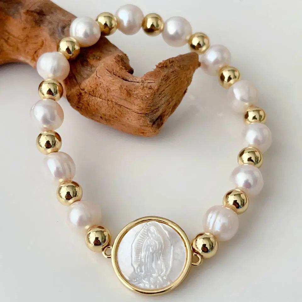 VIRGIN MARY PEARL BRACELTE