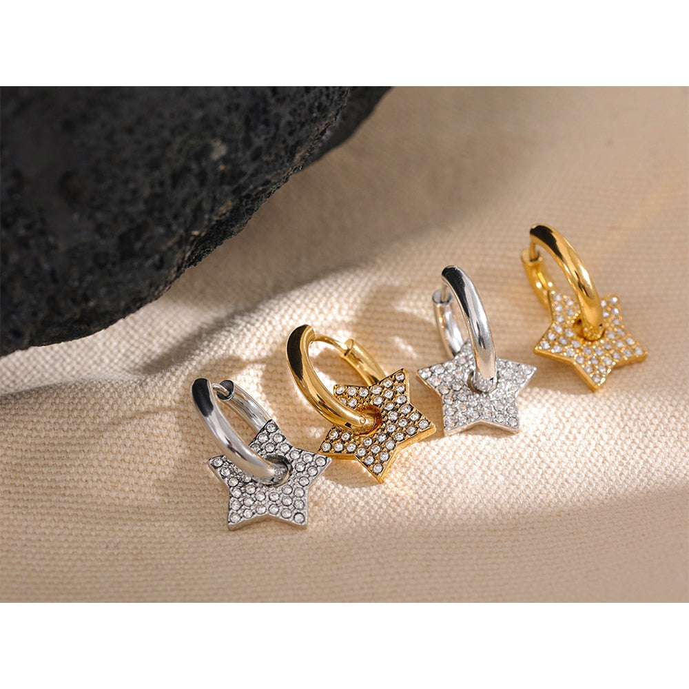 STAR HOOP EARRING