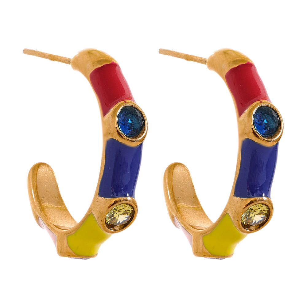 C SHAPE HOOP EARRING