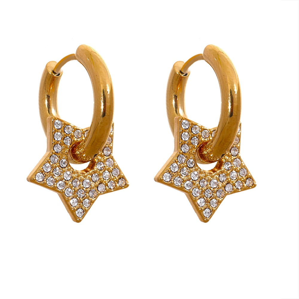 STAR HOOP EARRING