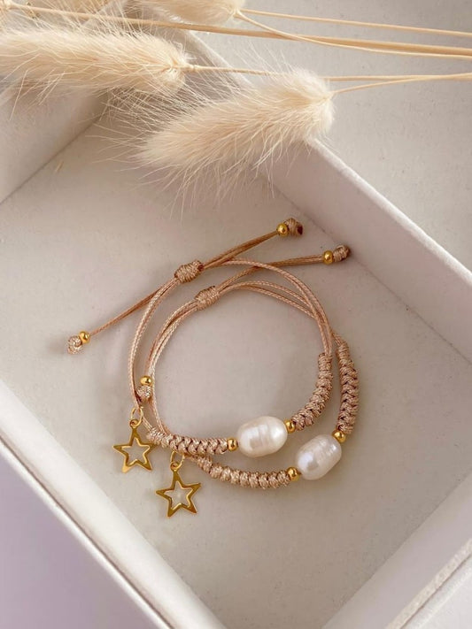 PEARL & STAR HANDMADE BRACELET