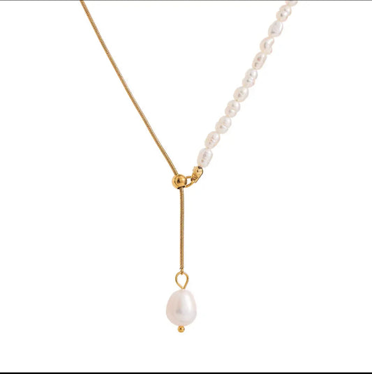 GOLD PEARL ADJUSTABLE NECKLACE